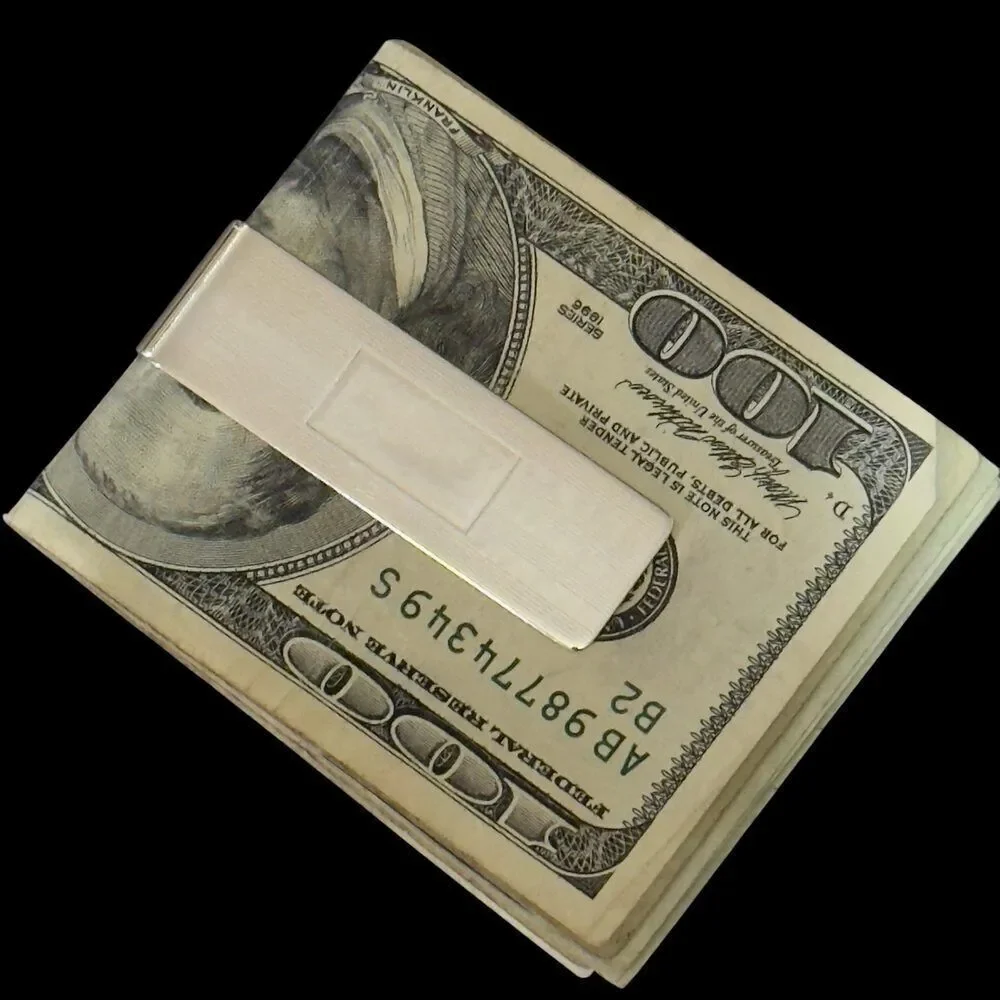 Tiffany & Co Etched Money Clip Sterling Silver Estate TIF910